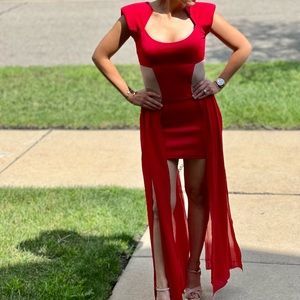 LF Stores Renée London Red Party Dress Prom, Wedding Guest, Special Occasion